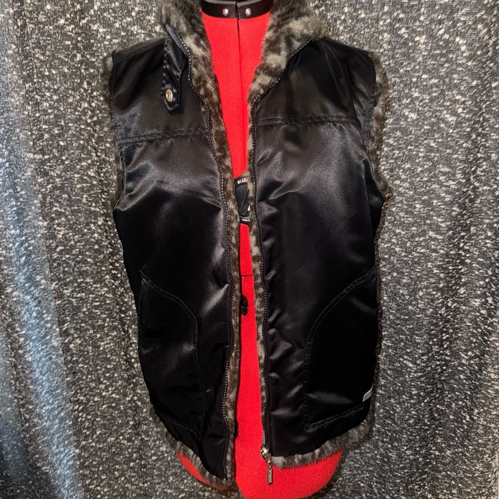 Guess reversible fur vest